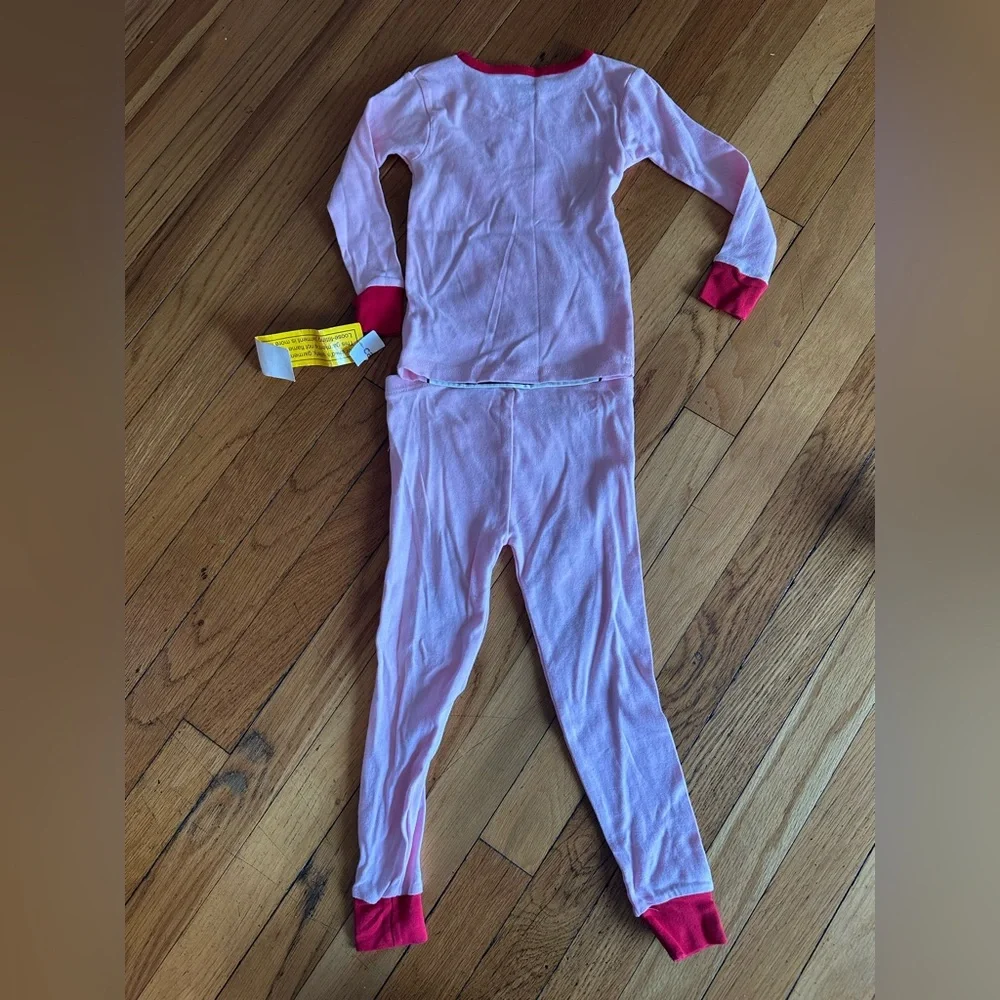 Carter's Girl’s 3T Pink Mrs. Claus w. Cookies Kids 2-Piece ChristmasPajama Set.